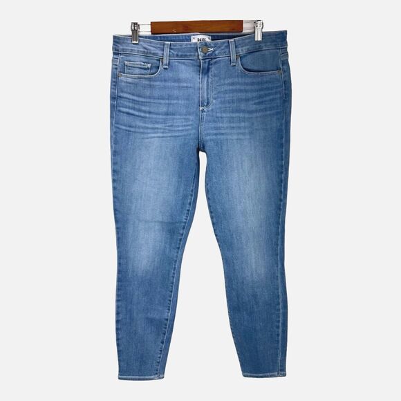 Paige Verdugo Ankle Jeans Mid Rise Skinny Sz 32 x 28 Skylark Blue - Picture 1 of 9